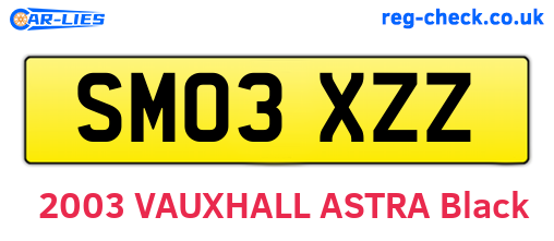 SM03XZZ are the vehicle registration plates.