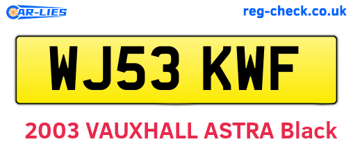 WJ53KWF are the vehicle registration plates.