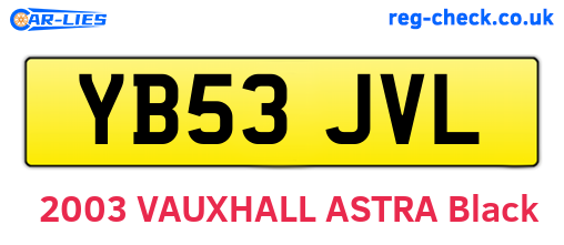 YB53JVL are the vehicle registration plates.
