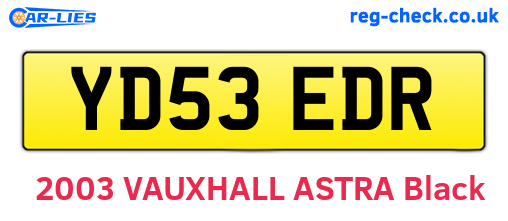 YD53EDR are the vehicle registration plates.
