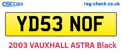YD53NOF are the vehicle registration plates.