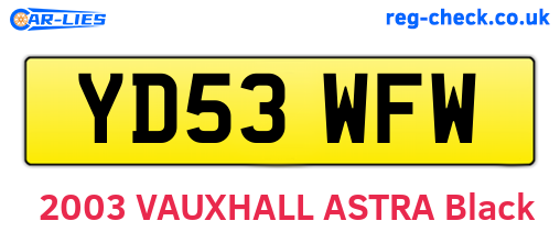 YD53WFW are the vehicle registration plates.