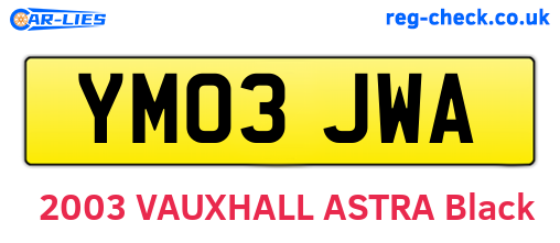 YM03JWA are the vehicle registration plates.