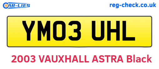 YM03UHL are the vehicle registration plates.