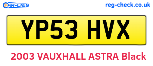 YP53HVX are the vehicle registration plates.