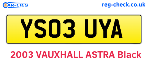 YS03UYA are the vehicle registration plates.