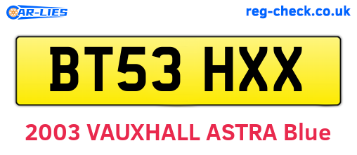 BT53HXX are the vehicle registration plates.