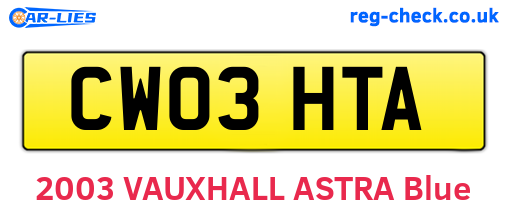 CW03HTA are the vehicle registration plates.