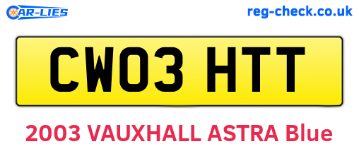 CW03HTT are the vehicle registration plates.