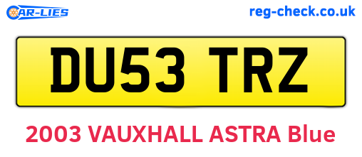 DU53TRZ are the vehicle registration plates.