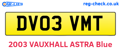 DV03VMT are the vehicle registration plates.