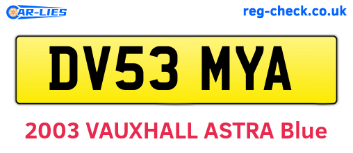 DV53MYA are the vehicle registration plates.