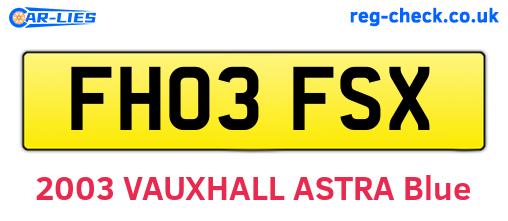 FH03FSX are the vehicle registration plates.