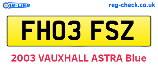 FH03FSZ are the vehicle registration plates.