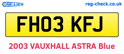 FH03KFJ are the vehicle registration plates.