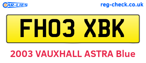 FH03XBK are the vehicle registration plates.