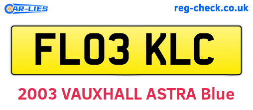 FL03KLC are the vehicle registration plates.