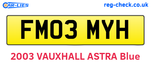 FM03MYH are the vehicle registration plates.