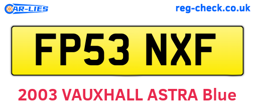 FP53NXF are the vehicle registration plates.