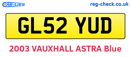 GL52YUD are the vehicle registration plates.