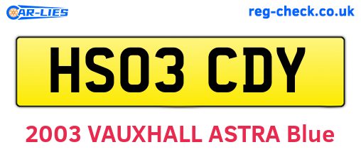 HS03CDY are the vehicle registration plates.
