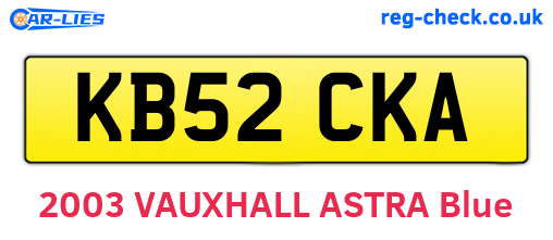 KB52CKA are the vehicle registration plates.