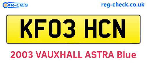 KF03HCN are the vehicle registration plates.
