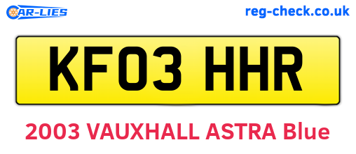 KF03HHR are the vehicle registration plates.