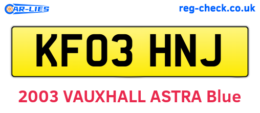 KF03HNJ are the vehicle registration plates.