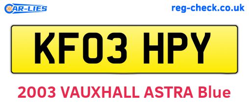 KF03HPY are the vehicle registration plates.