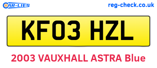 KF03HZL are the vehicle registration plates.