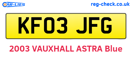KF03JFG are the vehicle registration plates.