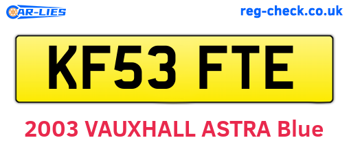 KF53FTE are the vehicle registration plates.