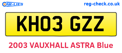 KH03GZZ are the vehicle registration plates.