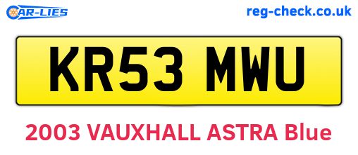 KR53MWU are the vehicle registration plates.