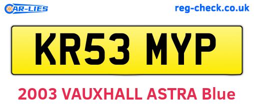 KR53MYP are the vehicle registration plates.