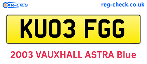 KU03FGG are the vehicle registration plates.