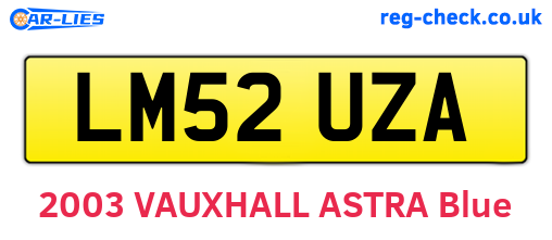 LM52UZA are the vehicle registration plates.