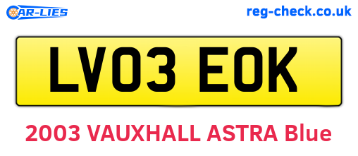 LV03EOK are the vehicle registration plates.