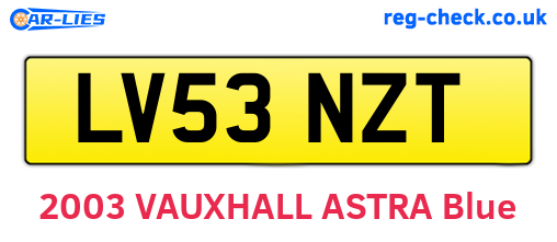 LV53NZT are the vehicle registration plates.