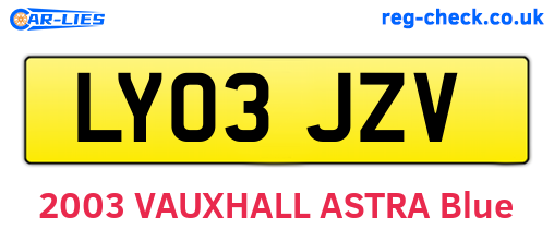 LY03JZV are the vehicle registration plates.