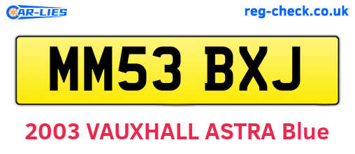 MM53BXJ are the vehicle registration plates.