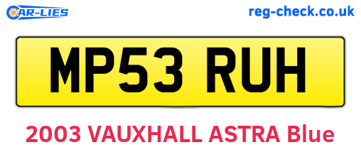 MP53RUH are the vehicle registration plates.