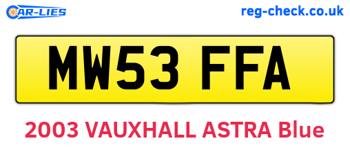 MW53FFA are the vehicle registration plates.
