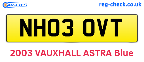 NH03OVT are the vehicle registration plates.