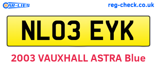 NL03EYK are the vehicle registration plates.