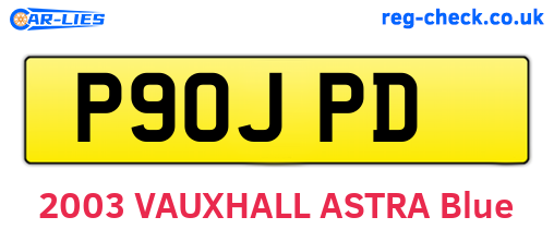 P90JPD are the vehicle registration plates.