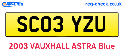 SC03YZU are the vehicle registration plates.