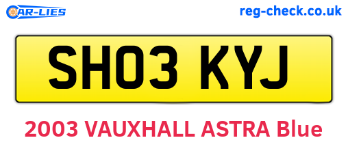 SH03KYJ are the vehicle registration plates.