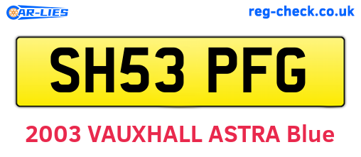 SH53PFG are the vehicle registration plates.